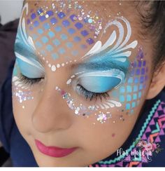 Seahorse Face Paint, Musical Makeup, Fairy Face, Festival Face Paint, Mermaid Face