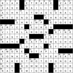 the new york times crossword puzzle is shown in black and white, as well as on