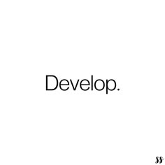 the word develop written in black on a white background