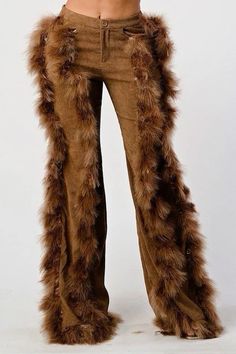 gimme all the fur this winter Fur Pants, Festival Looks, Mode Inspiration