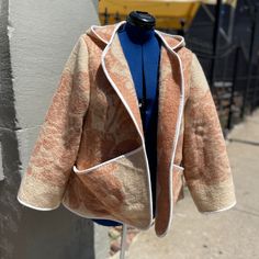 Handmade By @Stranger_seams On Ig. Osfm. Measurements Available Upon Request. Wool Blanket Coat, Vintage Wool Blanket, Blanket Coat, Wool Blanket, Vintage Wool, Jackets For Women, Jackets & Coats, Wool, Cream