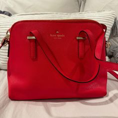 Brand New Kate Spade Crossbody Luxury Red Kate Spade Shoulder Bag, Red Kate Spade Shopping Bag, Kate Spade Red Satchel Bag, Kate Spade Red Crossbody Shoulder Bag, Red Kate Spade Bag For Shopping, Kate Spade Luxury Red Bag, Kate Spade Red Evening Bag, Kate Spade Red Formal Bag, Kate Spade Red Shoulder Bag For Formal Occasions