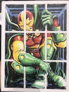 an image of a comic book cover with the character iron man in front of a window