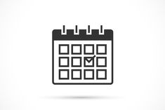 a black and white calendar icon