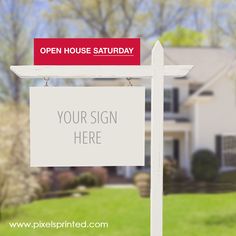 a real estate for sale sign in front of a house with the words party perfection on it