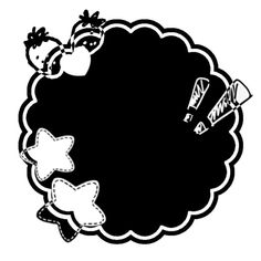 a black and white drawing of an apple with candy on it's side, in the shape of a cloud