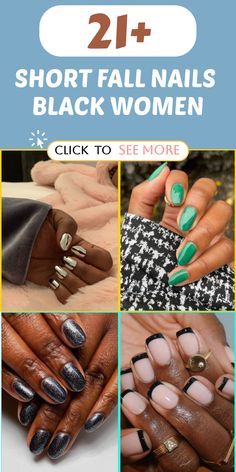 Fall Short Nail Designs, Nails For Black Women, Short Fall Nails, Square Gel Nails, Base Coat Nail Polish, Fall Nail Ideas, Fall Nail Art Designs, Nail Art Techniques, October Nails