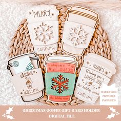 christmas coffee gift card holder digital file