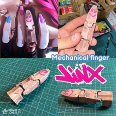 Model by Geck/Cults @spearmastercosplay Resin Print and paint by me :3 #arcane #jinx #arcanejinx #arcaneleagueoflegends #jinxfinger #arcanecosplay #arcaneseason2 Arcane Clay Ideas, Jinx Inventions, Jinx Arcane Monkey, Arcane Diy Crafts, Arcane Models, Jinx Arcane Costume, Jinx Props, Jinx Finger, Jinx Nails Arcane