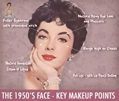 50s Make Up And Hair, Late 50s Makeup, 1950s Prom Makeup, 1954 Makeup, 1955 Makeup, 1959 Makeup, Retro Makeup Looks 1950s Vintage Style, Pinup Makeup Vintage, 1950s Make Up