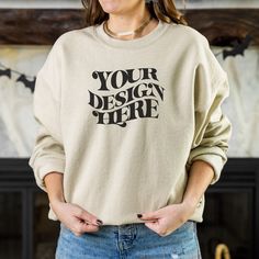 Customizable Crew Neck Sweater For Fall, Customizable Cotton Fall Sweater, Customizable Cotton Sweater For Fall, Fall Crew Neck Sweater With Custom Print, Fall Sweater With Custom Print And Crew Neck, Fall Sweatshirt Designs, Sweatshirt Mockup, Fall Sweatshirt, Halloween Sweatshirt