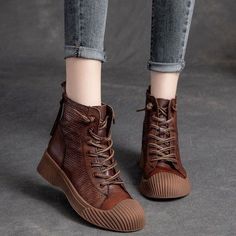 Boot Casual Shoes | Touchy Style Basic Boots, Boots Casual, Casual Flat Shoes, Boot Types, Women Boots, Casual Flats, Brown Shoe