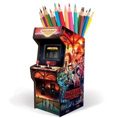 Fred & Friends Office Goods Stranger Things Arcade Caddy Fred Stranger Things, Stranger Things Arcade, Funny Stocking Stuffers, Cabinet Desk, Desk Caddy, Arcade Cabinet, Stranger Things Characters, Unique Gifts For Mom, Very Happy Birthday