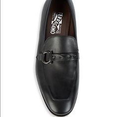 Salvatore Ferragamo Alessio Leather Loafers A Stylish Logo Strap Completes The Look Of These Refined Italian Leather Loafers. Leather Upper Apron Toe Slip-On Style Stacked Heel Leather Lining Leather Sole Made In Italy Stylish Logo, Stacked Heel, Leather Loafers, Italian Leather, Loafer Shoes, Salvatore Ferragamo, Leather Upper, Loafers, Men's Shoes