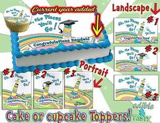 cake or cupcake toppings for the dr seusster birthday party with instructions