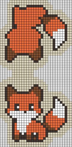 an image of a pixellated fox head on a white background