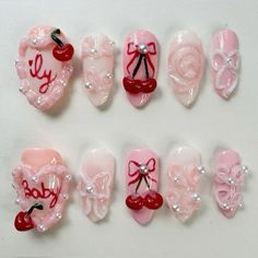 Birthday Nails February Ideas, Cake Nails Design, Birthday Cake Nails, Dolly Nails, Dessert Nails, Cake Nails, Bday Nails, Seasonal Nails