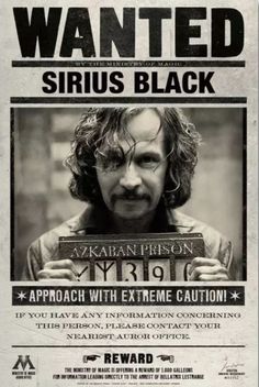 the wanted poster for sirius black