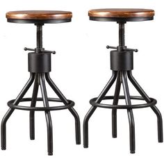 The 17 Stories metal bar stool completes your home's modern industrial design, creating a casual breakfast corner or dining space that looks vintage and modern Perfect for Indoor/Outdoor Use, kitchen, home bar, café, bistro, Living room, Dining room, Sunroom, Patio, Office Or Pub. When you need a comfortable and old-fashioned industrial bar stool for breakfast and coffee, this counter-height bar stool is your best choice. These trend-right adjustable height stools will add industrial flair to yo Wood And Metal Bar, Farmhouse Bar Stools, Farmhouse Stools, Coffee Chairs, Metal Bar Stool, Iron Stools, Vintage Bar Stools, Industrial Bar Stools, Industrial Bar