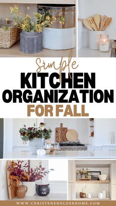 simple kitchen organization for fall with text overlay