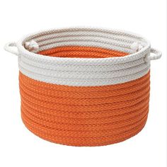 an orange and white rope is shown on a white background