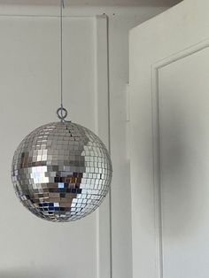 a mirror ball hanging from the ceiling