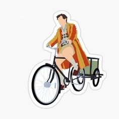 a woman riding on the back of a bike with a man in an orange coat