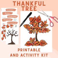 the printable and activity kit for thanksgiving tree