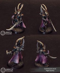 four different views of the painted warhammers