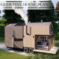 the trailer tiny house plan is designed to look like a cabin