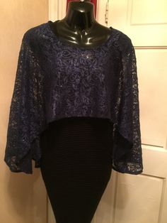 Navy floral lace with shimmery highlights. Delicate care. Handcrafted Spring Lace For Formal Occasions, Elegant Lace With Lace Sleeves For Party, Elegant Lace For Spring Party, Elegant Lace Party Dress With Lace Sleeves, Navy Floral, Floral Lace, Bell Sleeve Top, Highlights, Boutique