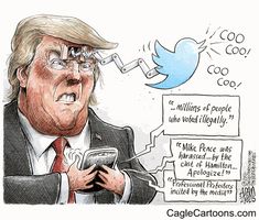 tweets he trumps tweeting Cast Of Hamilton, Shoulder Tattoos, Shoulder Tattoo, Caricatures, Tattoo On, Satire, Cartoon Drawings, Save Yourself, The Truth