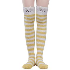 Key Feature: Thigh high Socks with full body cute multi-color strips adorable animal pattern. Coral Fleece “fluffy” Material keep legs warm. Super comfy and fit any occasions. Daily wear, role play, cosplay, parties, photoshoots. A warm sweet birthdays, holidays gift for lovers, wife, daughter, sister, girlfriends. Length – 29.5 inches (75 cm), stretch to 39 inches (100 cm). Socks top stretch to 16 inches (40 cm) perimeter. Sewing Tops, Yellow Cat, Socks And Heels, Thigh High Socks, Animal Pattern, Color Stripes, Thigh High, High Socks, Thigh Highs