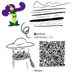 an image of some cartoon characters with qr code