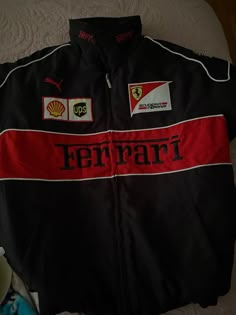 Thrasher Shirt, Ferrari Jacket, Sporty Jacket, Fashion Top Outfits, Mens Outfit Inspiration, Racing Jacket, Trendy Fashion Outfits, Collar Designs, Workout Accessories