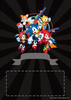 sonic the hedgehog wallpaper with an arrow pointing up at it's head