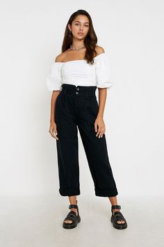 Casual Black Trousers, Black Trousers Casual, Black Trousers, Casual Black, Wisconsin, Mom Jeans, Fitness Models, Urban Outfitters, Topshop