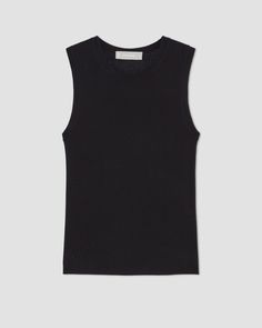 The Ultrafine Merino Ribbed Shell Tank Black – Everlane Classic Tank Top For Layering, Fitted Ribbed Merino Wool Top, Classic Fitted Seamless Tops, Fitted Merino Wool Fine Knit Tops, Classic Ribbed Merino Wool Top, Fitted Fine Knit Merino Wool Tops, Ribbed Merino Wool Tops For Layering, Ribbed Cashmere Tops, Solid Color Ribbed Cashmere Tops