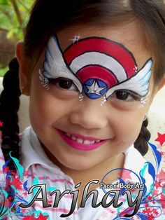 Captain America Face Paint, Superhero Face Painting, Cool Face Paint, Lila Party, Face Painting For Boys, Girl Face Painting, Face Painting Easy, Kids Face Paint, Cool Face