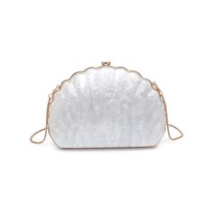 Acrylic Mother of Pearl Shell Clutch ALL ACCESSORIES ARE FINAL SALE Elegant Handheld Pouch With Adjustable Strap, White Clutch With Adjustable Strap, Elegant Satchel Cosmetic Bag, Crossbody Clutch Gift, White Clutch Bag, Shell Clutch, Pearl Shell, Chain Strap, Evening Bags