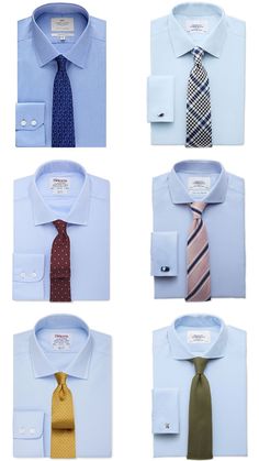 Men's Light/Sky Blue Shirt and Tie Combinations Blue Shirt Outfit Men, Navy Blue Suit Men, Mens Shirt And Tie, Shirt Tie Combo, Shirt And Tie Combinations, Royal Blue Shirts, Light Blue Dress Shirt, Suit Combinations, Dark Blue Shirt