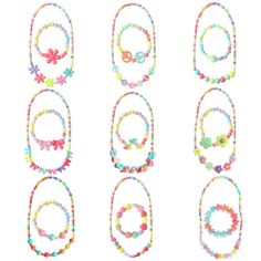 PRICES MAY VARY. ❤️Toddler Play Jewelry Set - You will get 4 sets of girls necklace bracelets in different shiny colors and styles. Princess jewelry for girls is a Surprise gift for little angel! 🌸Kids Necklace for Girls- Kids jewelry for girls made of high-quality beads and resin, stringed on a clear, stretchable and durable rope, with a smooth surface, no fading, no peculiar smell, light weight and safe to wear. ✨Toddler Girl Jewelry - This little girls jewelry sets with cute design, colorful Sweet Multicolor Party Jewelry, Cute Multicolor Plastic Necklaces, Cute Multicolor Beaded Necklaces For Parties, Cute Multicolor Beaded Necklaces For Birthday, Cute Summer Jewelry For Birthday, Cute Summer Birthday Jewelry, Playful Plastic Summer Jewelry, Playful Summer Birthday Jewelry, Cute Multicolor Beaded Necklaces For Summer