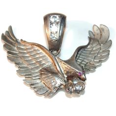 Type: Vintage Estate Large Detailed Bird Eagle Hawk Spread Wings Pendant Gender: Men's / Unisex Metal: Sterling Silver Purity: 925 Weight: 7.46 grams Add material: cubic zirconia stones Defects/Additional info: no defects/polished/tested for sterling/amazing/stamped 925   Condition: Very Good Condition, Ready To Wear, Vintage  SHIPPING WORLDWIDE Bird Eagle, Wings Pendant, Jewelry Birthday, Birthday Gift For Him, Mens Accessories Jewelry, Birthday Jewelry Gift, Unisex Jewelry, Gift For Him, Silver Color