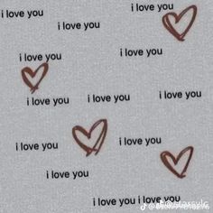 the words i love you and i love you are written in brown ink on white paper