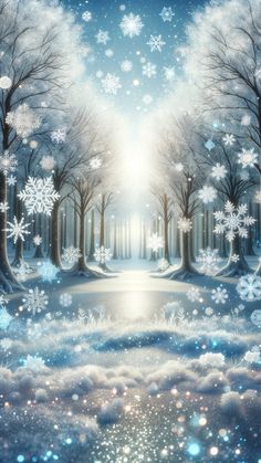 an image of a winter scene with snow flakes