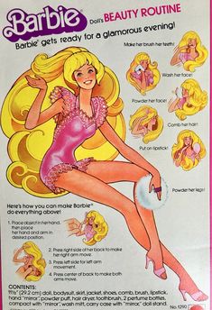 an advertisement for barbie's beauty routine