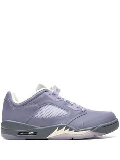 Air Jordan 5 Low "Indigo Haze" sneakers from JORDAN featuring purple, calf suede, signature Jumpman motif, round toe, front lace-up fastening, branded insole, rubber sole and Release date: June 8, 2023. These styles are supplied by a premium sneaker marketplace. Stocking only the most sought-after footwear, they source and curate some of the most hard to find sneakers from around the world.. Jordan Air, Purple Shoes, Air Jordan 5, Jordan 5, Sneakers Grey, Release Date, Womens Sneakers, Air Jordan, Lace Front