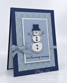 a card with a snowman on it