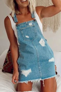 US$ 31.99 - Casual Solid Ripped Pocket Square Collar Sleeveless Straight Denim Skirts - m.zicopop.com Casual High-waisted Denim Blue Denim Dress, Casual High Waisted Denim Blue Denim Dress, Casual High Waist Denim Blue Dress, Casual High Waist Denim Dress, Casual High Waist Denim Dress In Denim Blue, Ripped Denim Blue Vest For Summer, Summer Ripped Denim Vest In Denim Blue, Summer Ripped Denim Blue Vest, Casual High Waist Denim Dress For Spring