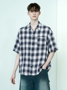 This is a casual and comfortable shirt by WAAR FOR MEN that is made out of high quality and sturdy fabric. With minimal design detail and trendy mood, you can style it for your casual and relaxed daily outfit.- Chest patch pocket- Relaxed oversized silhouette- Minimal and clean design Plaid Short Sleeve Shirt For Everyday, Navy Relaxed Fit Shirt With Pockets, Casual Collared Shirt With Relaxed Fit, Casual Collared Shirt In Relaxed Fit, Collared Shirt For Casual Gatherings, Blue Casual Shirt For Gatherings, Casual Blue Shirt For Casual Gatherings, Casual Blue Shirt For Gatherings, Casual Navy Short Sleeve Shirt For Summer